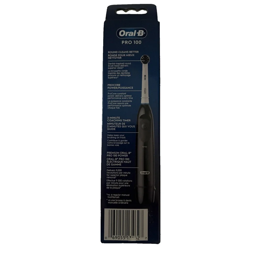 4 - PACK  Pro 100 Charcoal, Battery Powered Electric Toothbrush + 360 Toothbrush